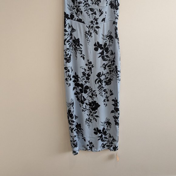 Reformation Blue and Black Floral Midi Dress - Picture 5 of 6